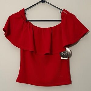 Red Off-Shoulder Women's Top